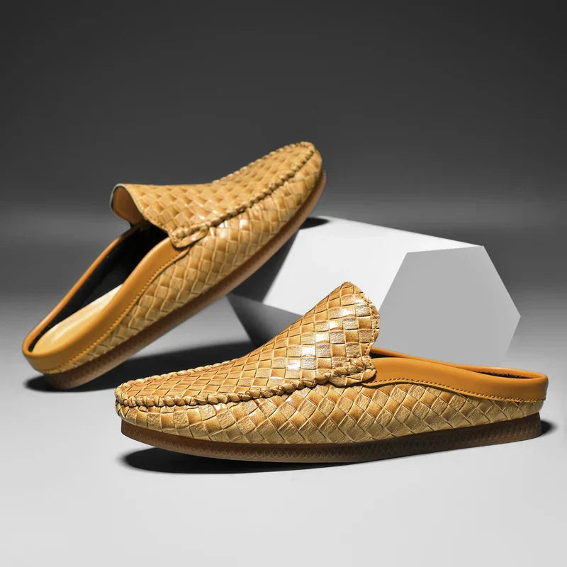 Herr Slip On Läder Slides Vadderad Fotbädd