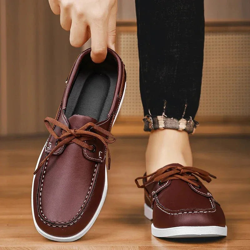 Loafers För Herr Med Eco-Överdel, Slip-On, Kontrastsöm Och Lätt Sula
