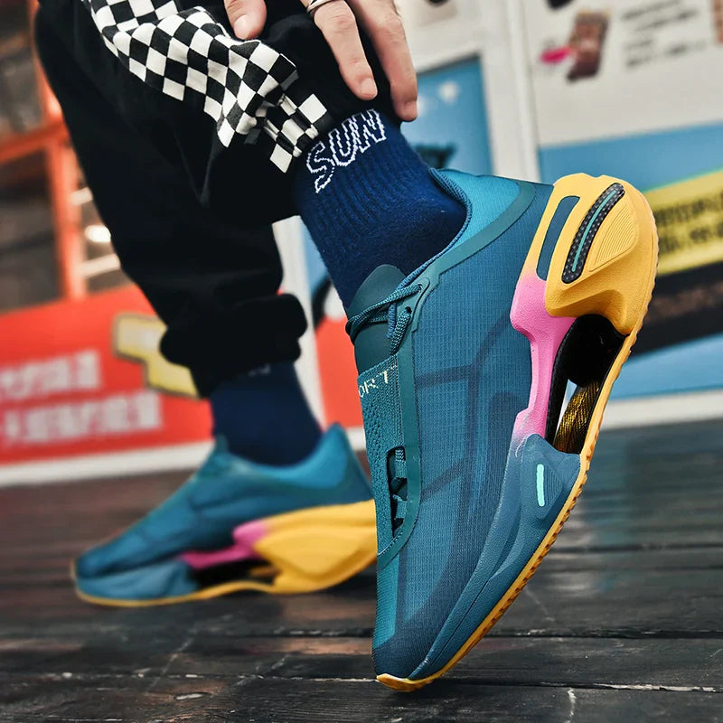 Herrsneakers med skumdämpning, strukturerad ovandel och gummigrepp