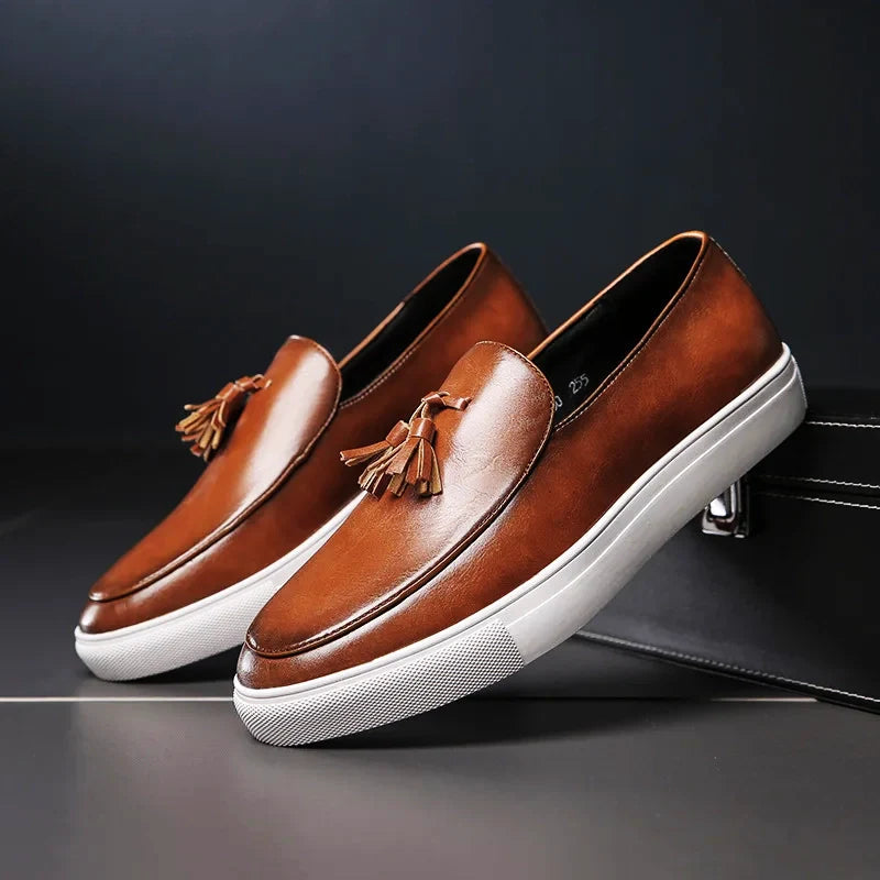 Herrloafers Slip-On Tofsdetaljer Vadderad innersula