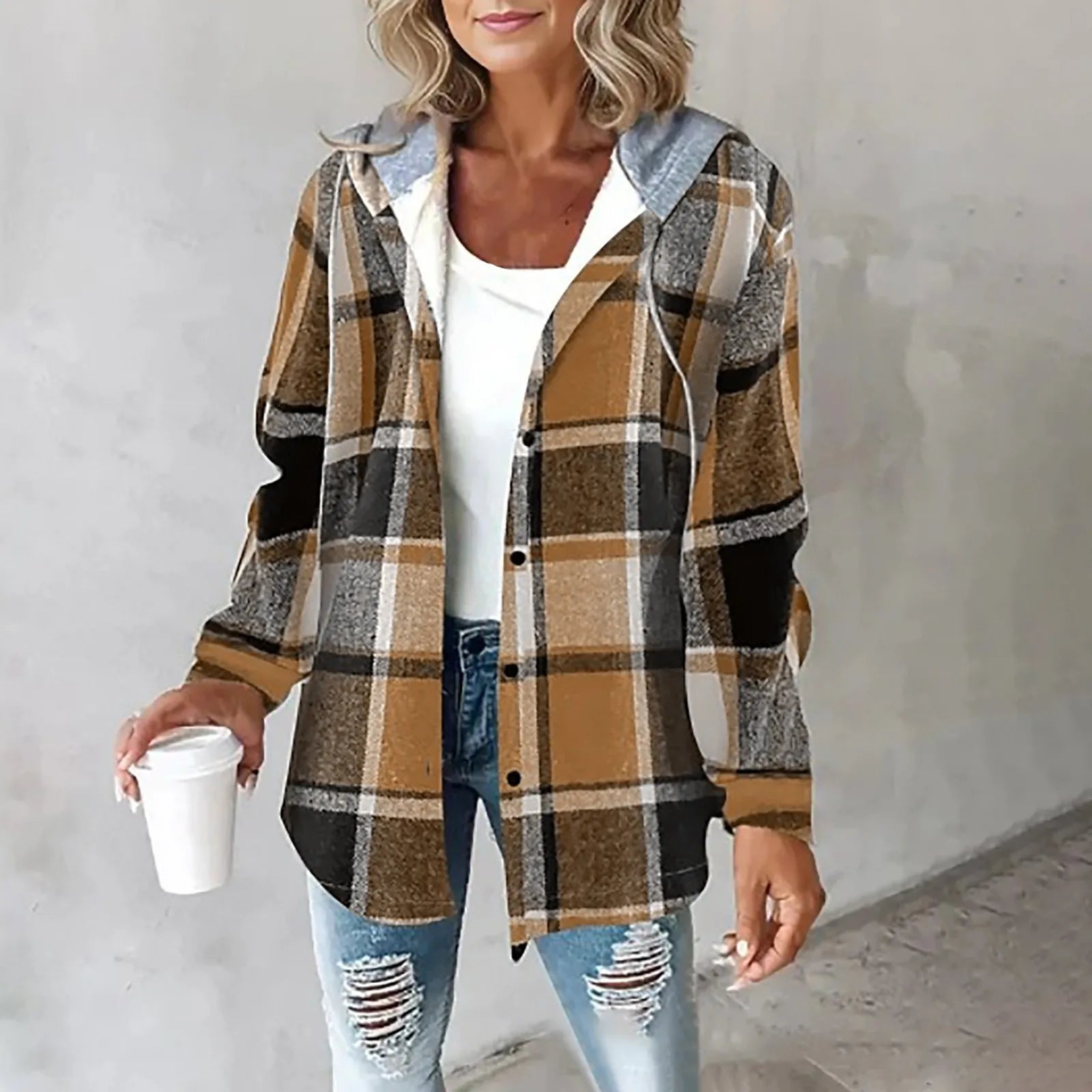 Damjacka i Höstmodell med Minimalistisk Design