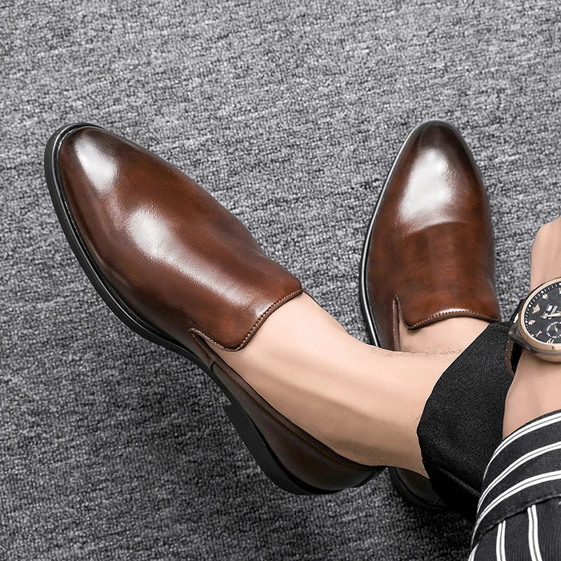 Herrloafers I Konstläder Med Vadderad Innersula Och Slätt Foder