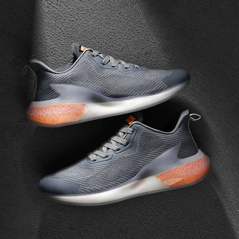 Herrsneakers Andningsbara Mesh-Detaljer, Dämpade Sular, Lätta