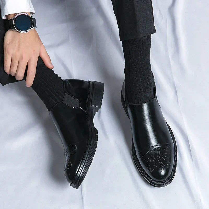 Herr Slip-On Skor Med Elastiska Sidor Och Dämpad Innersula