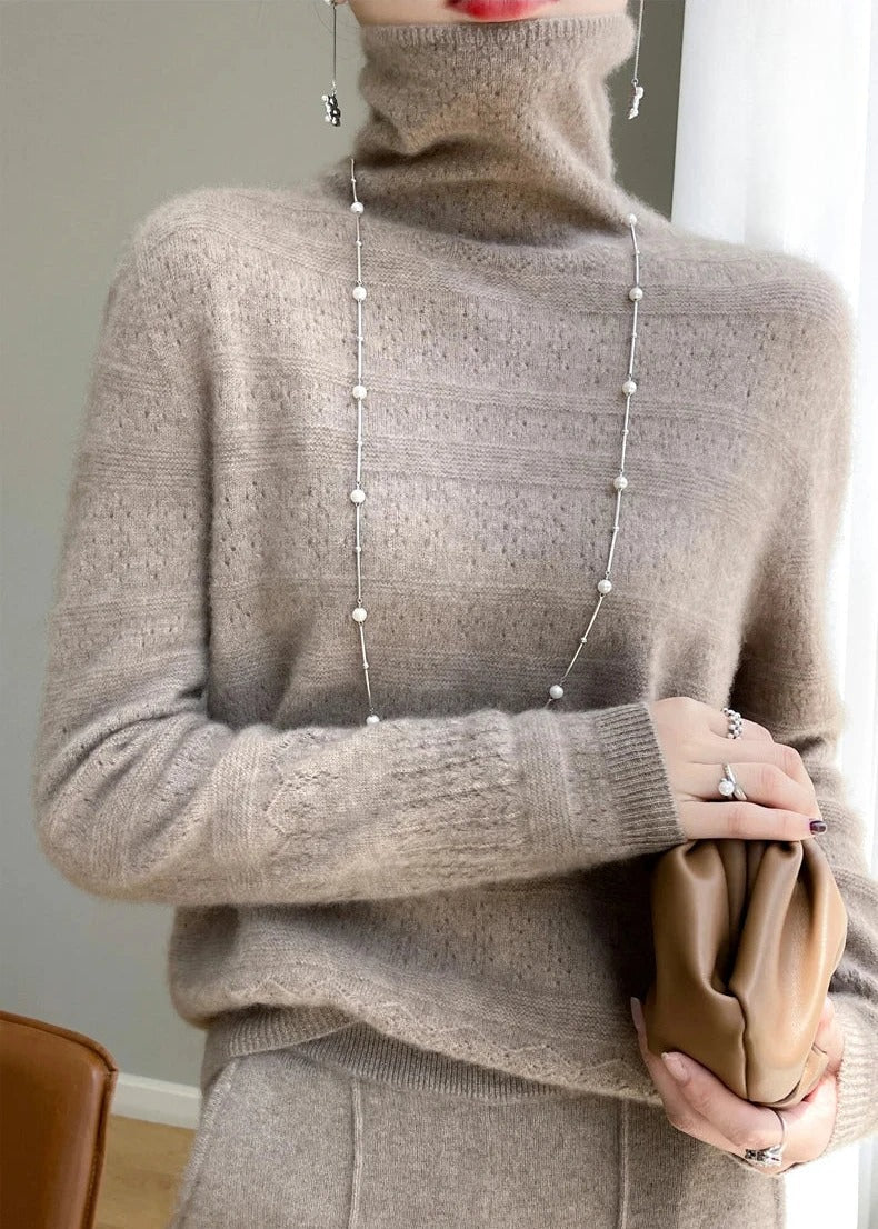 Damtröja Med Polotröja Och Subtilt Mönster