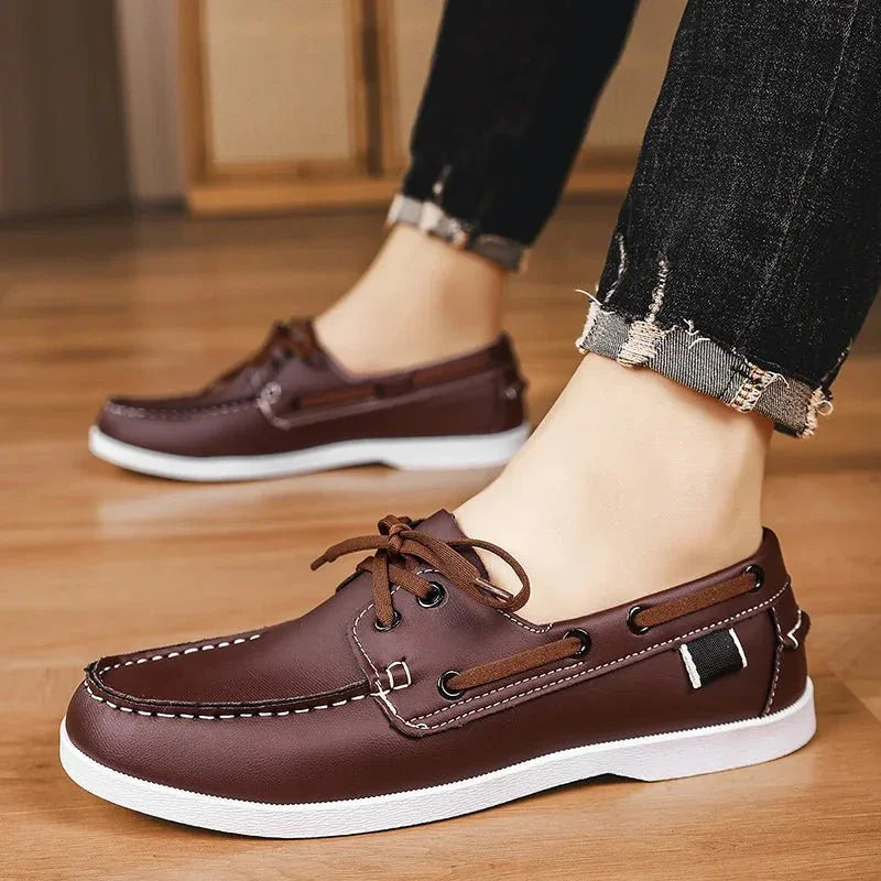 Loafers För Herr Med Eco-Överdel, Slip-On, Kontrastsöm Och Lätt Sula