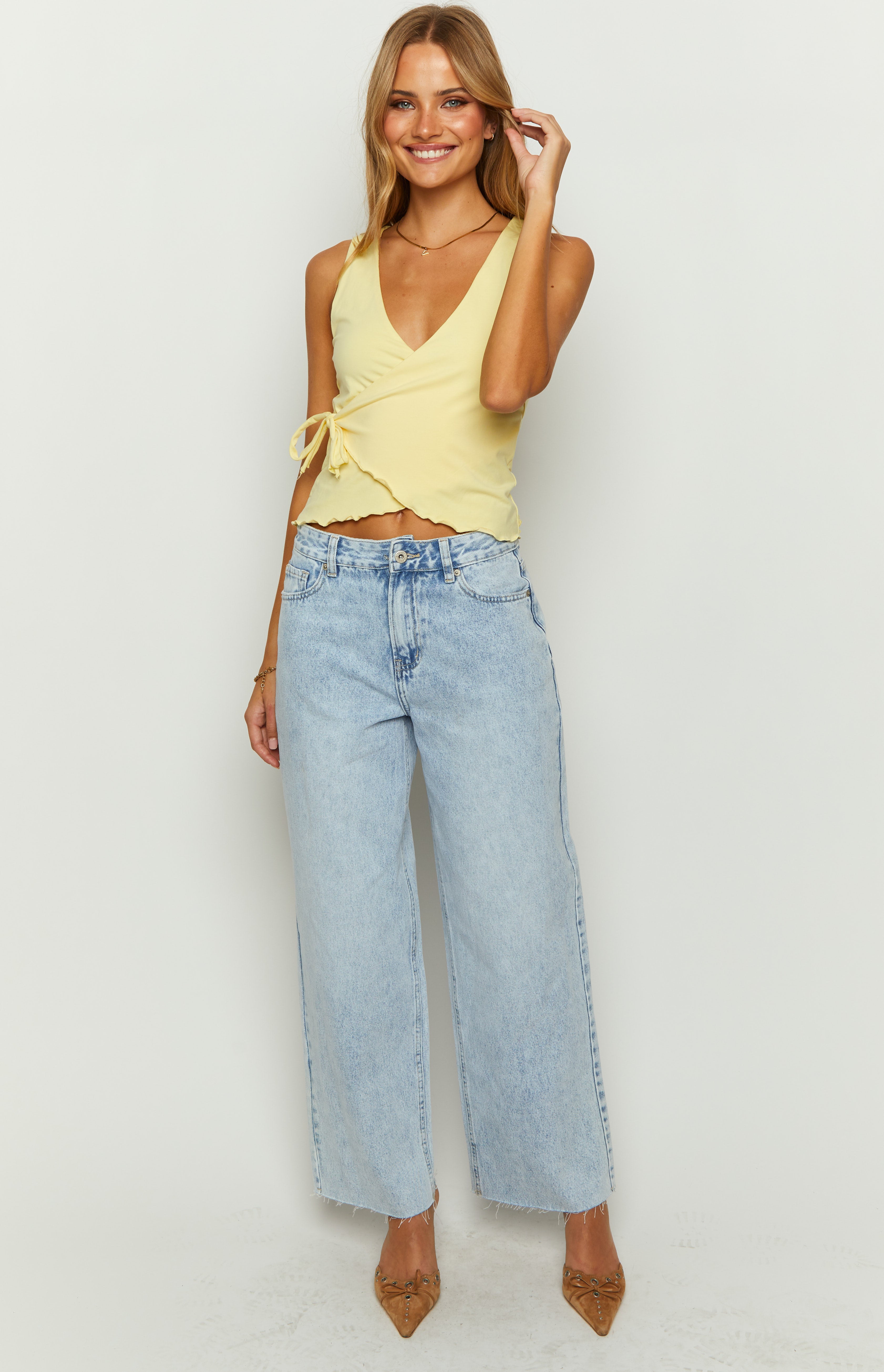 Kvinnors Vida Boyfriend-jeans med Medelhög Midja och Rå Kant
