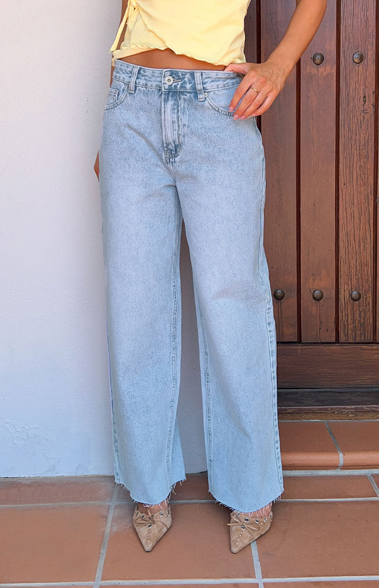 Kvinnors Vida Boyfriend-jeans med Medelhög Midja och Rå Kant