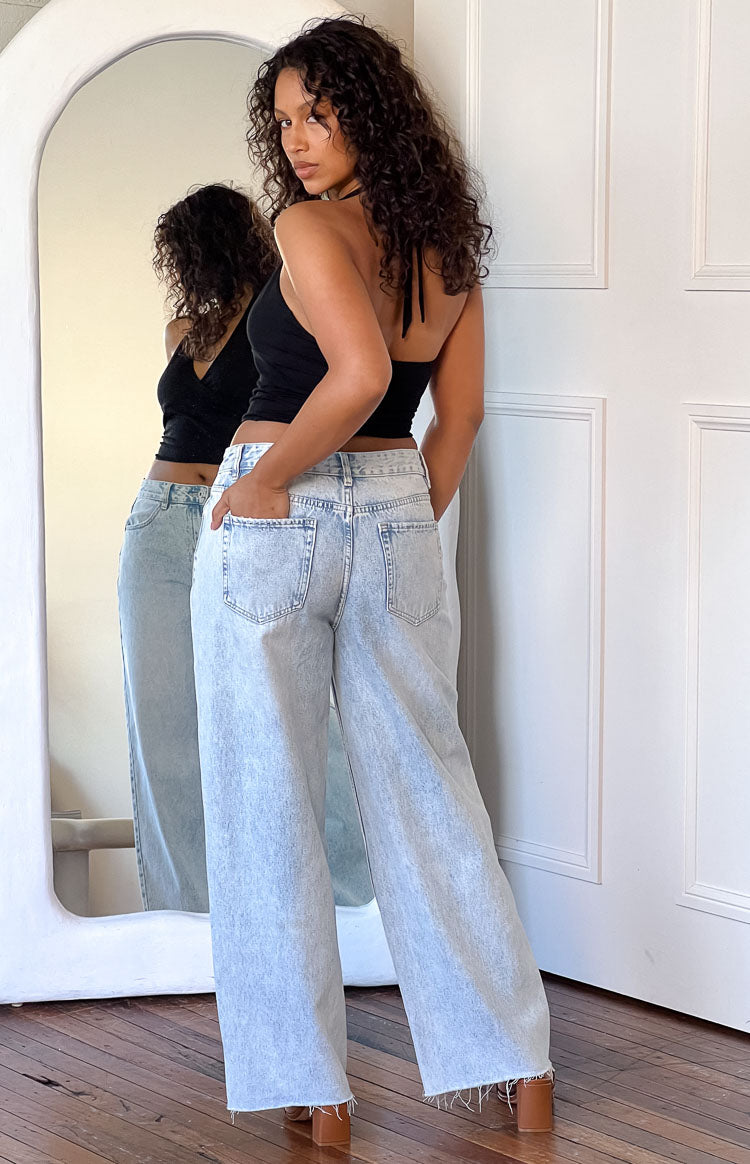 Kvinnors Vida Boyfriend-jeans med Medelhög Midja och Rå Kant
