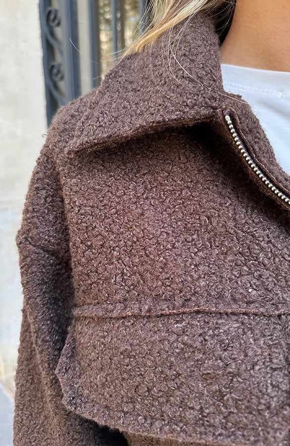 Dam Höst Teddy Bomberjacka Med Blixtlås