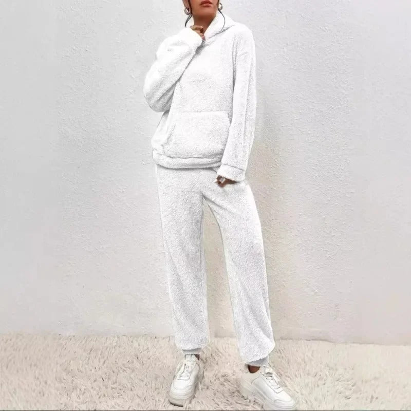 Dam Tvådelat Set Hoodie Och Jogger Teddyfinish