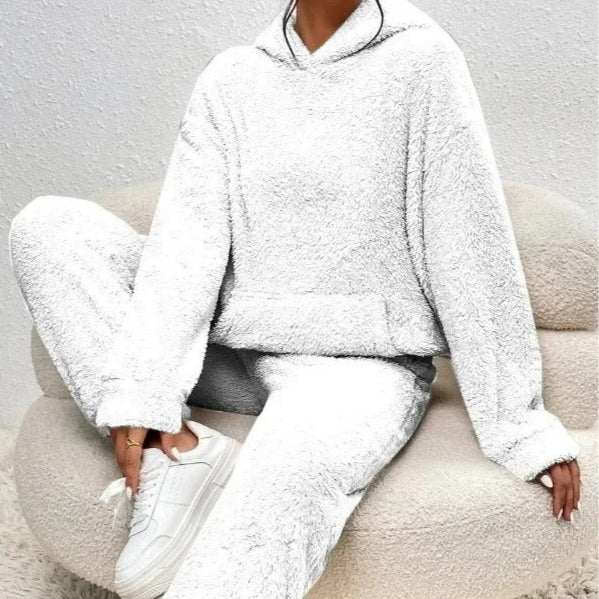 Dam Tvådelat Set Hoodie Och Jogger Teddyfinish