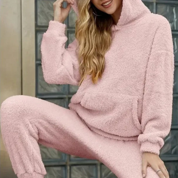 Dam Tvådelat Set Hoodie Och Jogger Teddyfinish