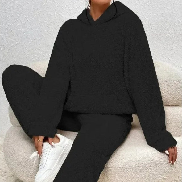 Dam Tvådelat Set Hoodie Och Jogger Teddyfinish