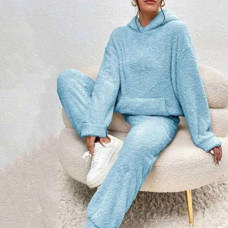 Dam Tvådelat Set Hoodie Och Jogger Teddyfinish