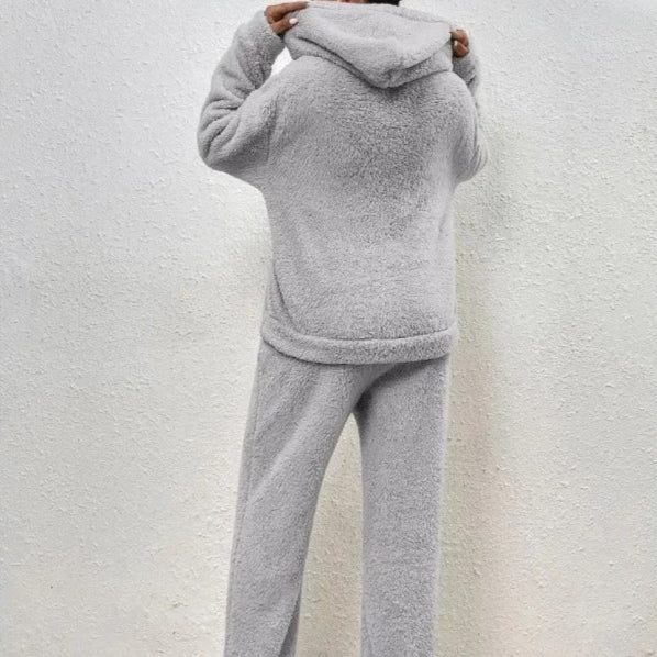 Dam Tvådelat Set Hoodie Och Jogger Teddyfinish