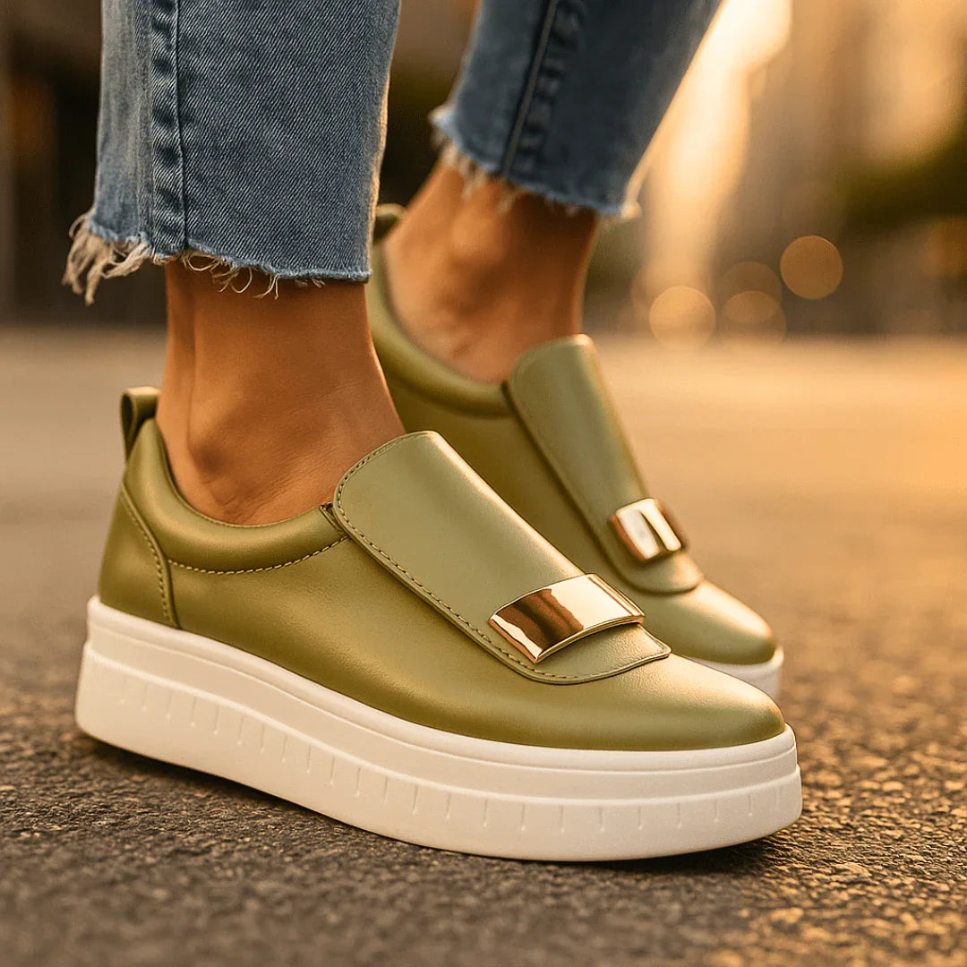 Dam Loafers med Platå, Slip-On och Dämpad Innersula