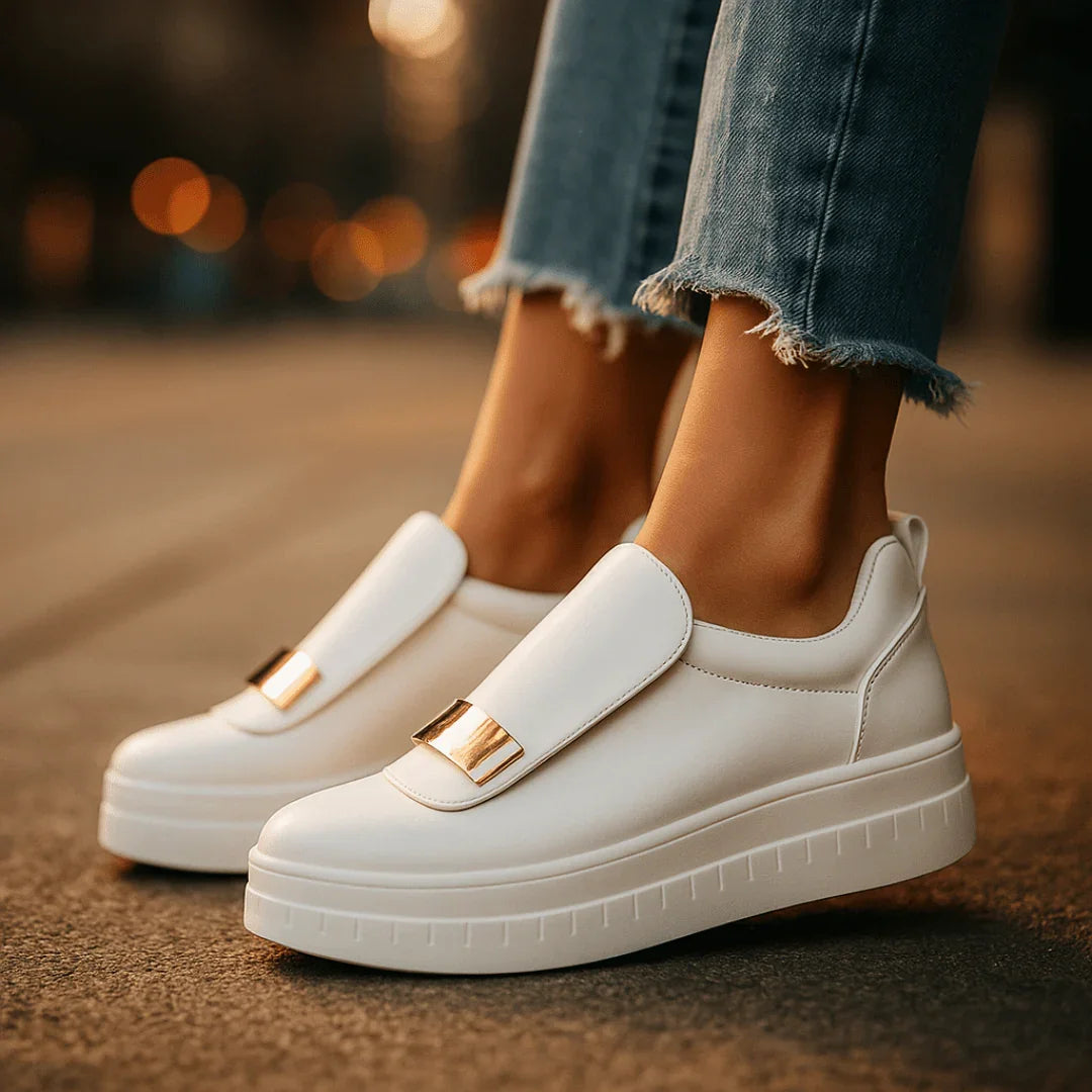 Dam Loafers med Platå, Slip-On och Dämpad Innersula