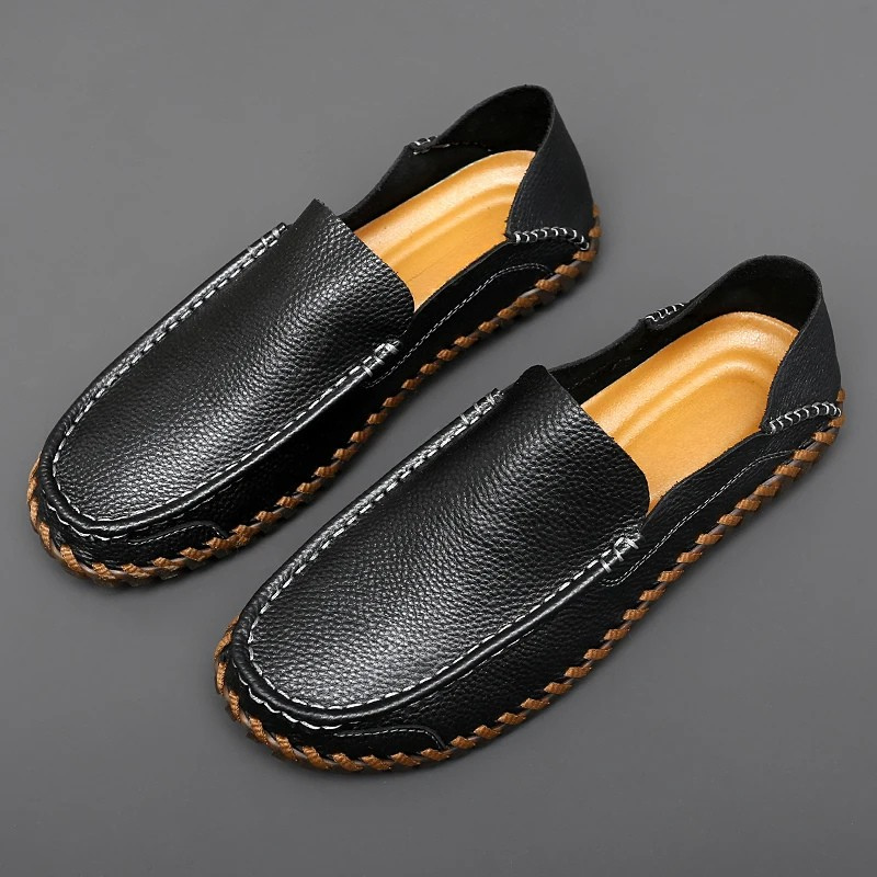 Herrloafers Slip-On Handbearbetade Halkfria