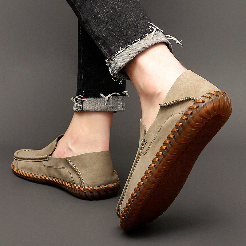 Herrloafers Slip-On Handbearbetade Halkfria