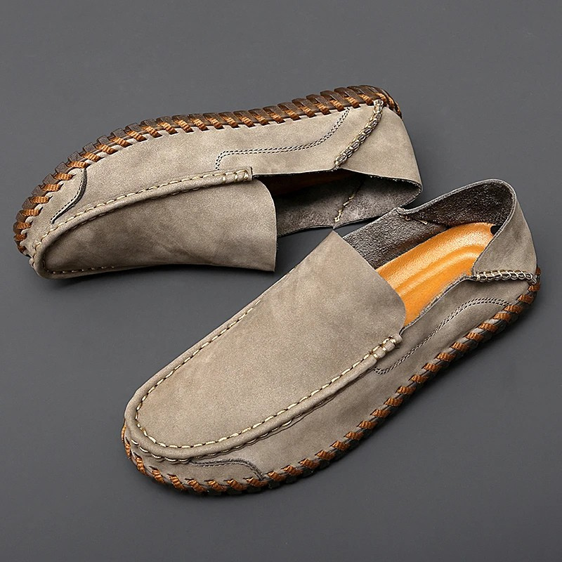 Herrloafers Slip-On Handbearbetade Halkfria