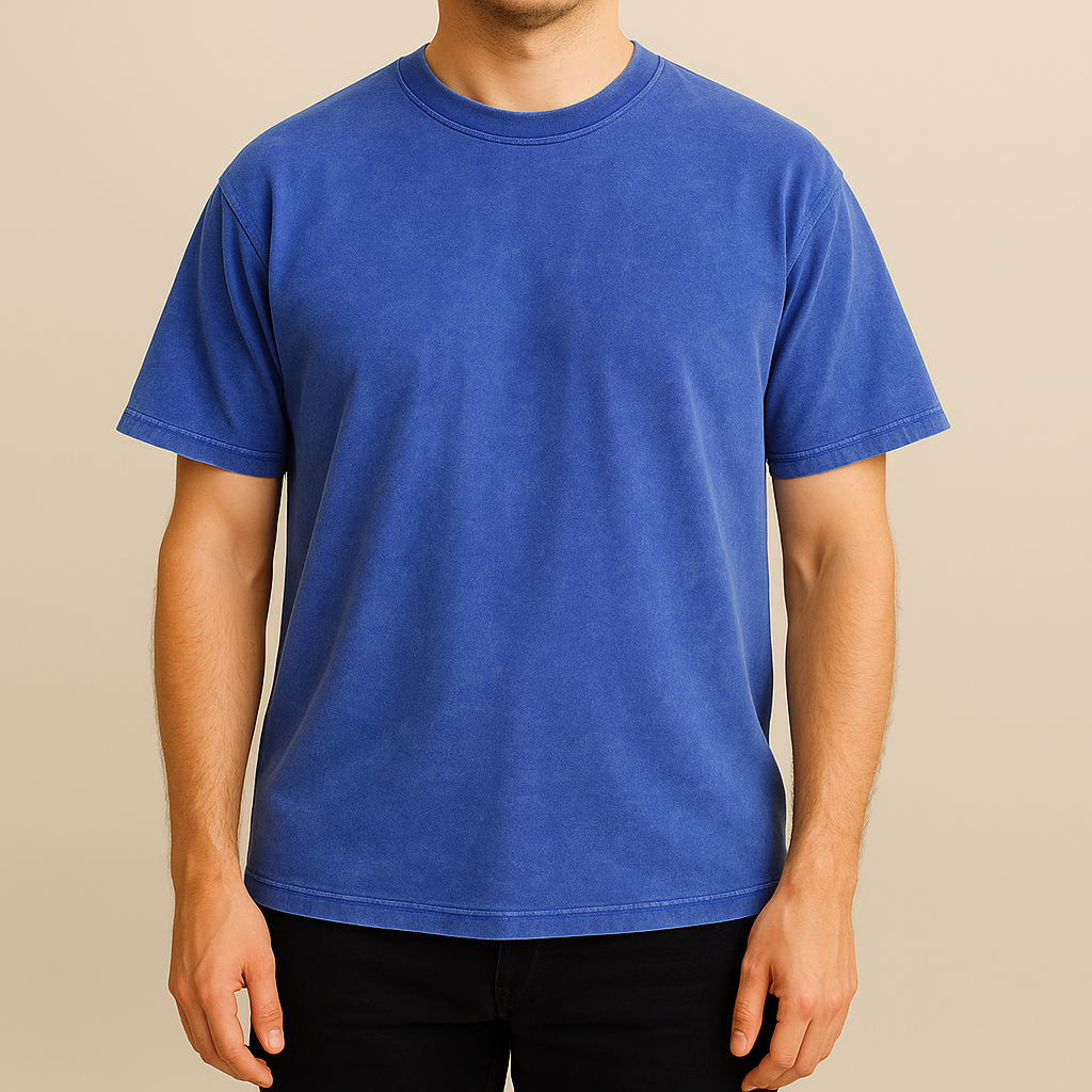 Herr T-shirt Rak Passform med Vintage-tvättad Yta