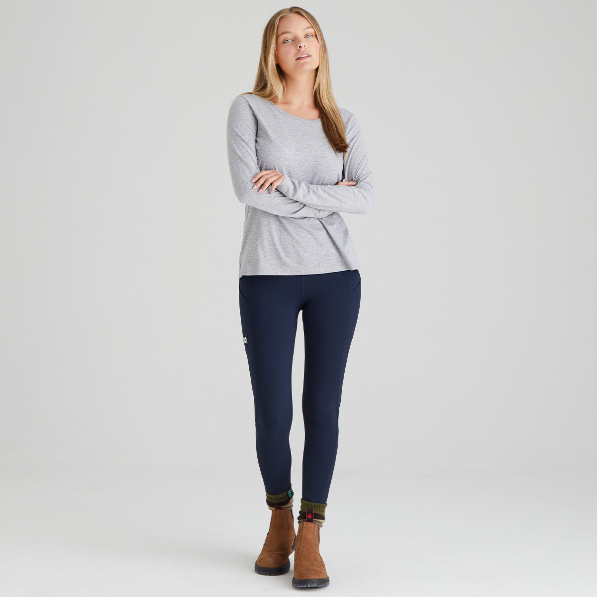 Kvinnors Leggings Mellanvikt Dragsko Fickor