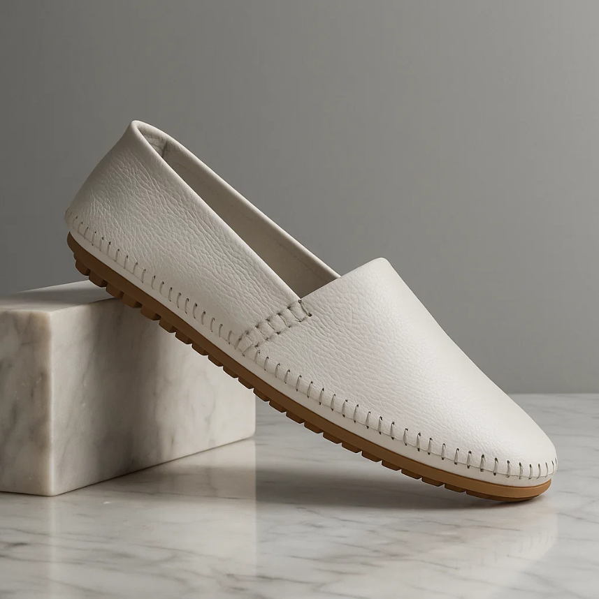 Herrslip-on Loafers Med Handsydda Detaljer Och Gummisula