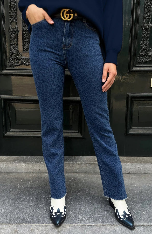 Damjeans Med Vida Ben, Hög Midja, Stentvättad Med Stretch