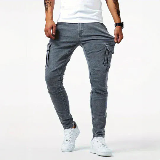 Avsmalnande Cargojeans För Män