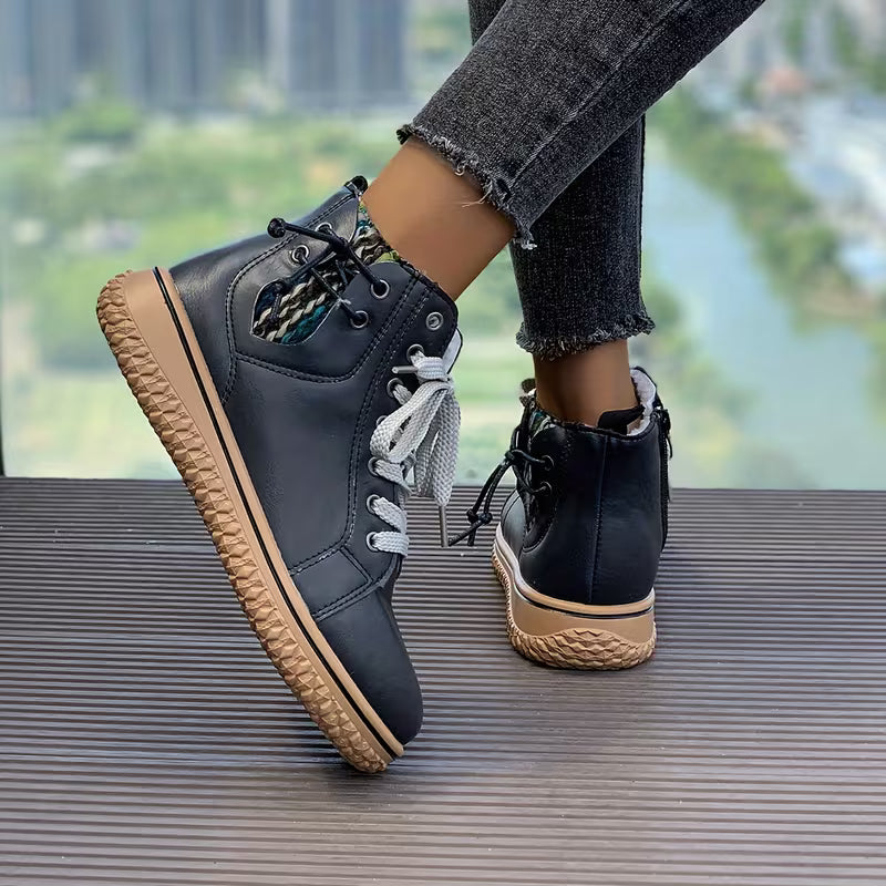 Platta Snörskor För Kvinnor Ger Stöd