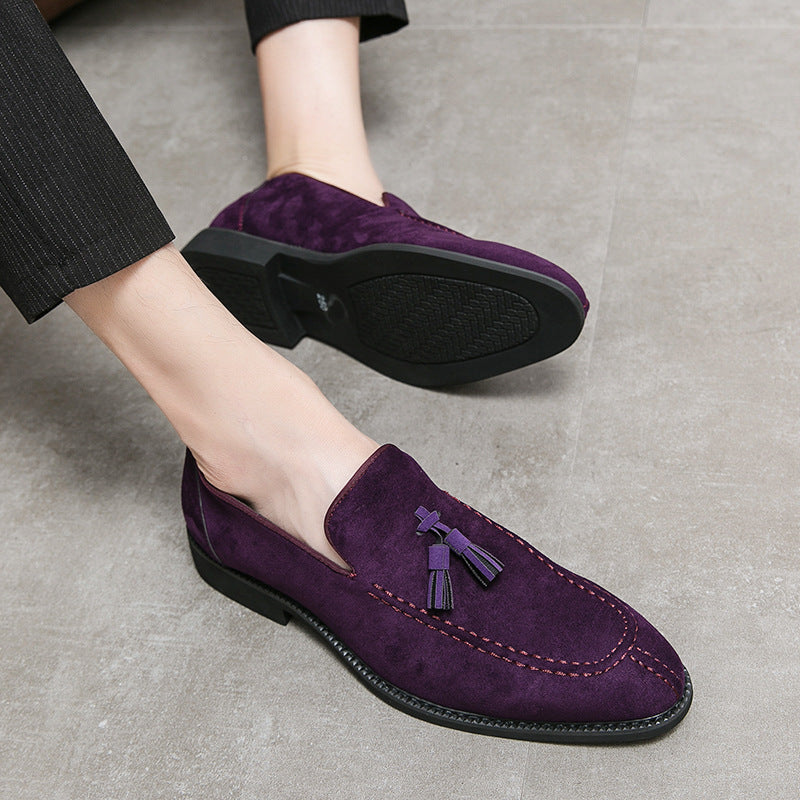 Herrskor Med Slip-On-Motiv Och Mockaeffekt