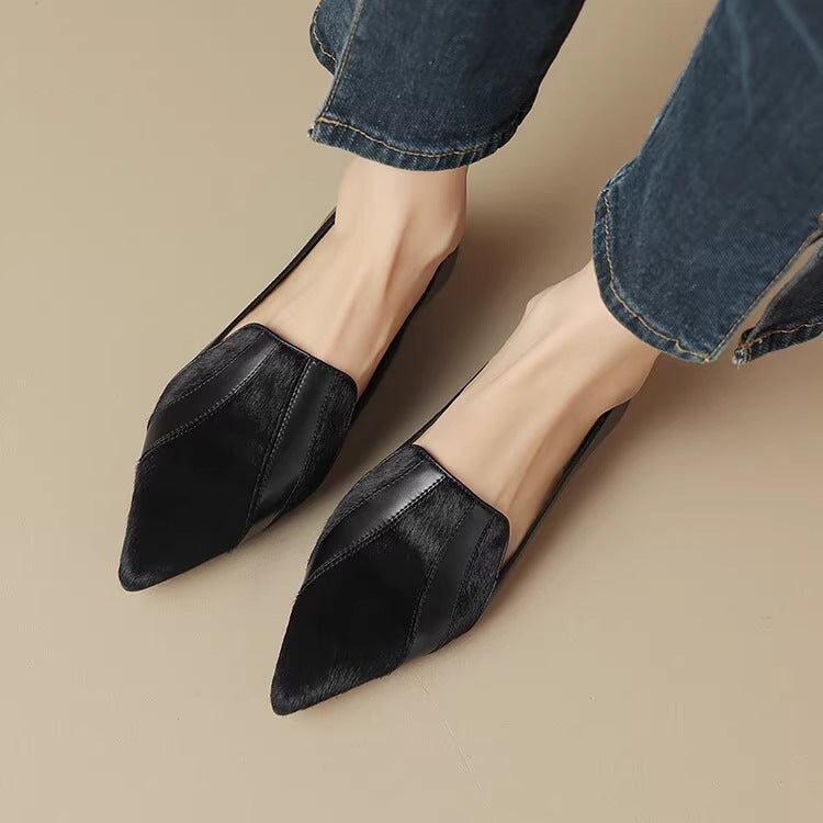 Damskor Med Spetsiga Tå Och Låg Skuren Slip-On
