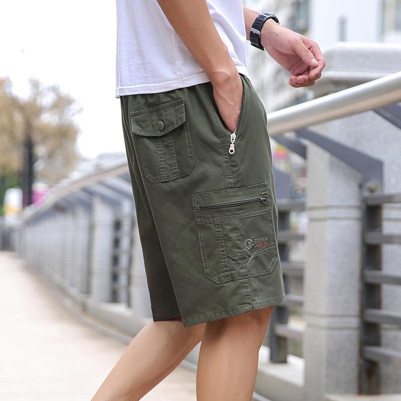 Herr Sommar Rak Passform Fifth Byxor Lös Design Plus Storlek