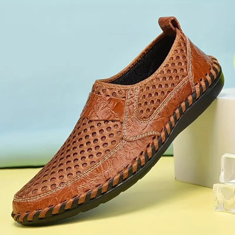 Herr Slip On Skor Mesh Ovandel Bred Passform Halkfri Kudde Sula