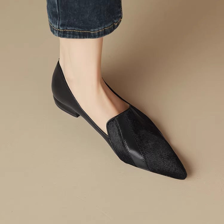 Damskor Med Spetsiga Tå Och Låg Skuren Slip-On