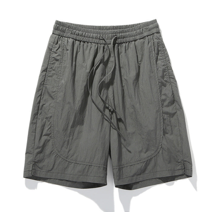 Herr Sommar Lös Passform Shorts Snabbt Torkande Enfärgade Färg Medellånga