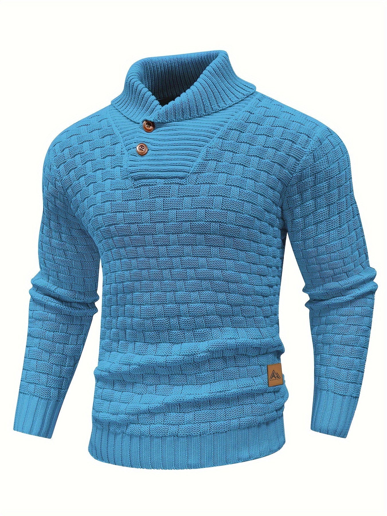 Herr Tröja i Waffle Knit med Sjalkrage