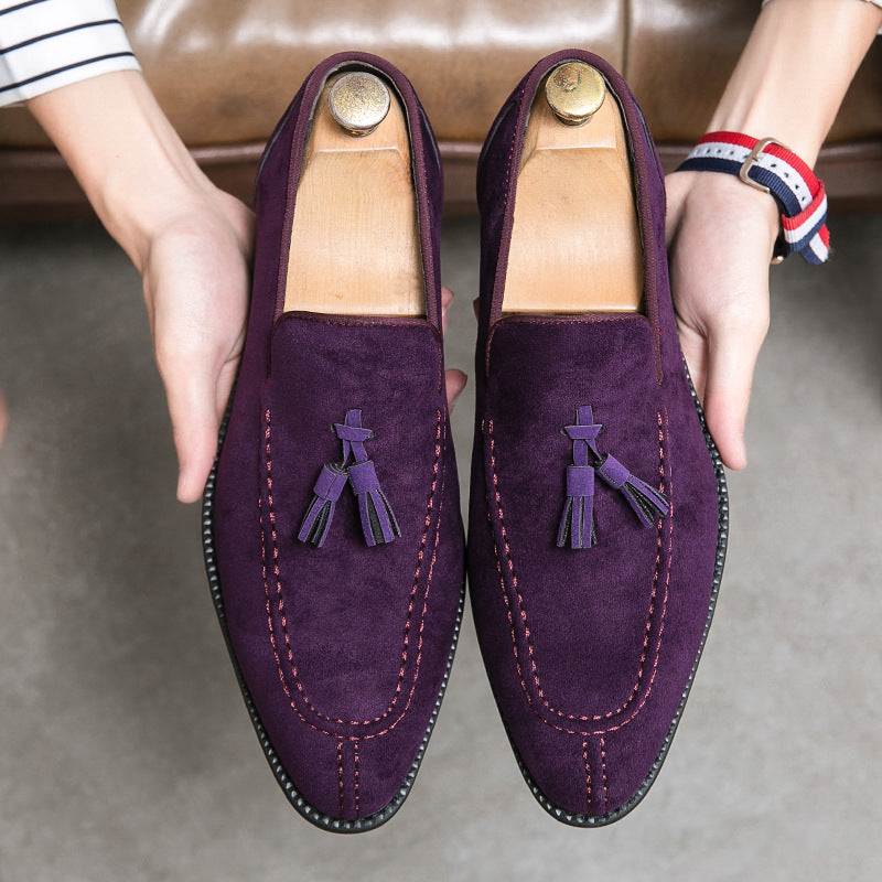 Herrskor Med Slip-On-Motiv Och Mockaeffekt