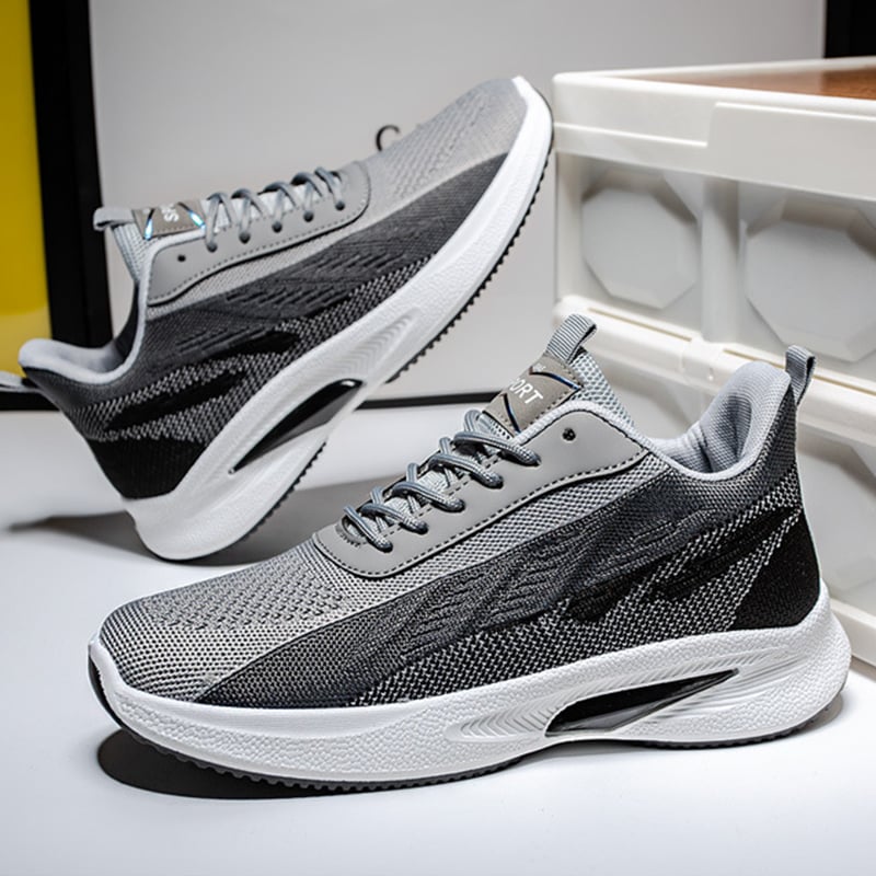 Herr Löparsneakers Med Snörning, Låg Design Och Rund Tå
