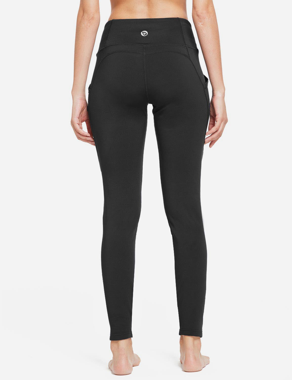 Damlånga termoleggings med fickor och hög midja
