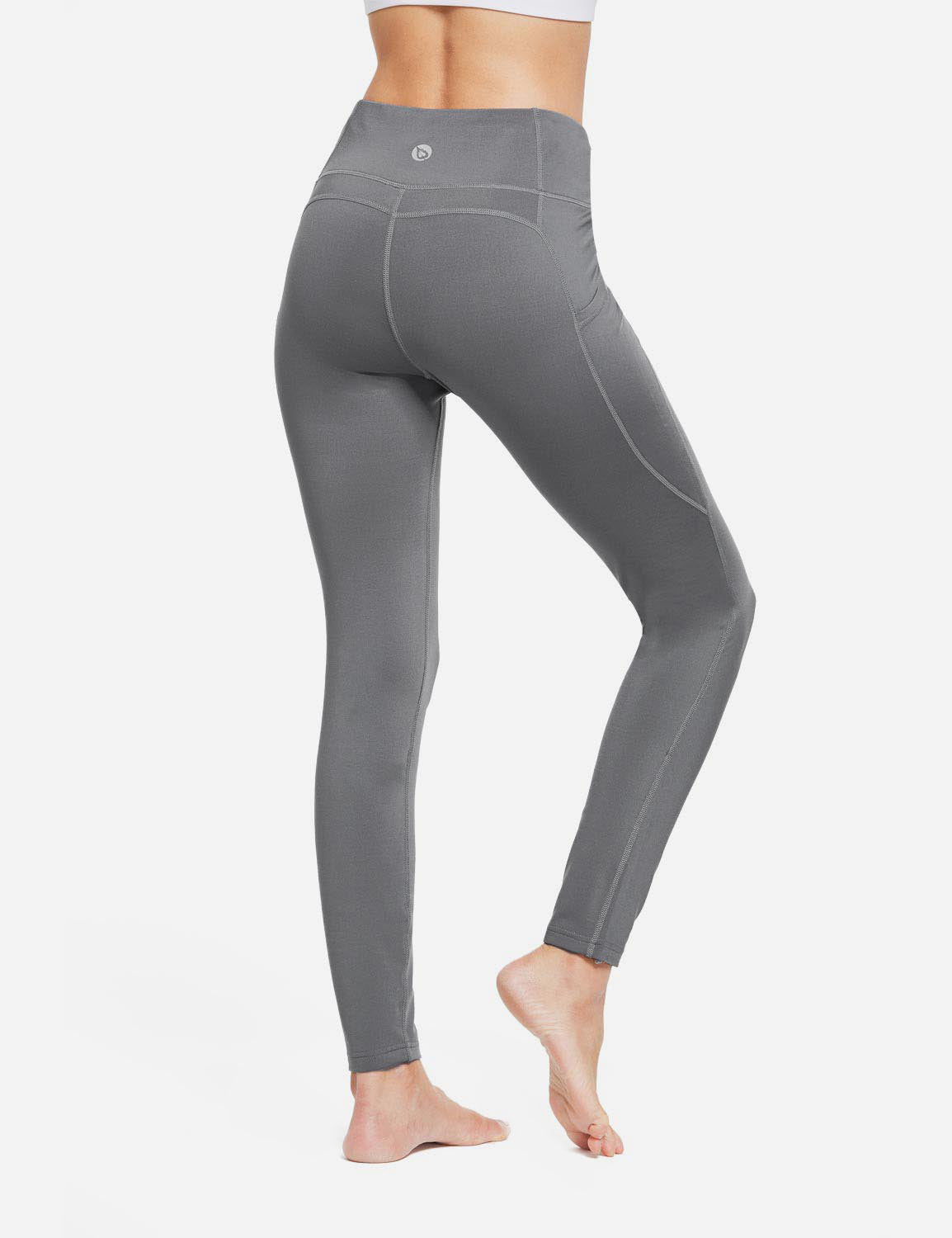 Damlånga termoleggings med fickor och hög midja