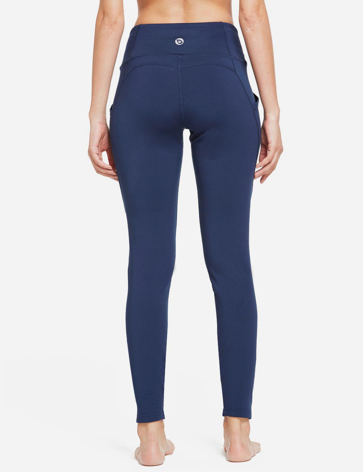 Damlånga termoleggings med fickor och hög midja