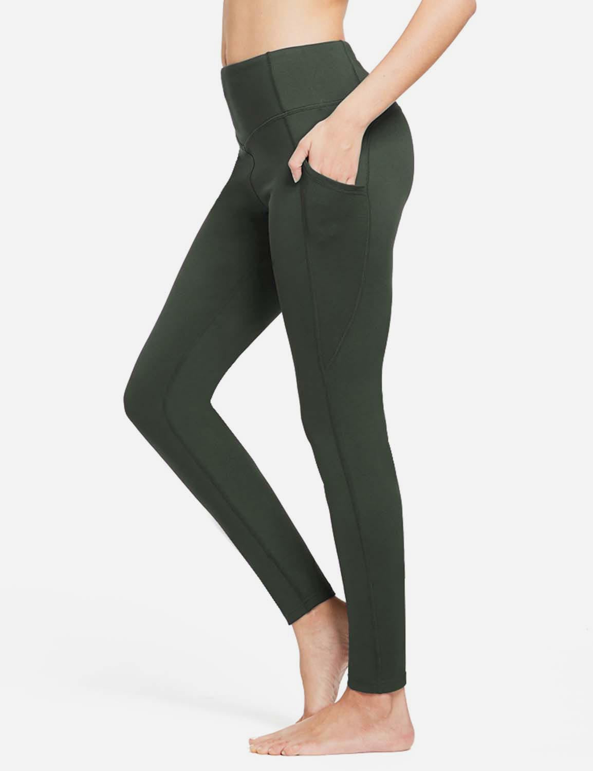Damlånga termoleggings med fickor och hög midja