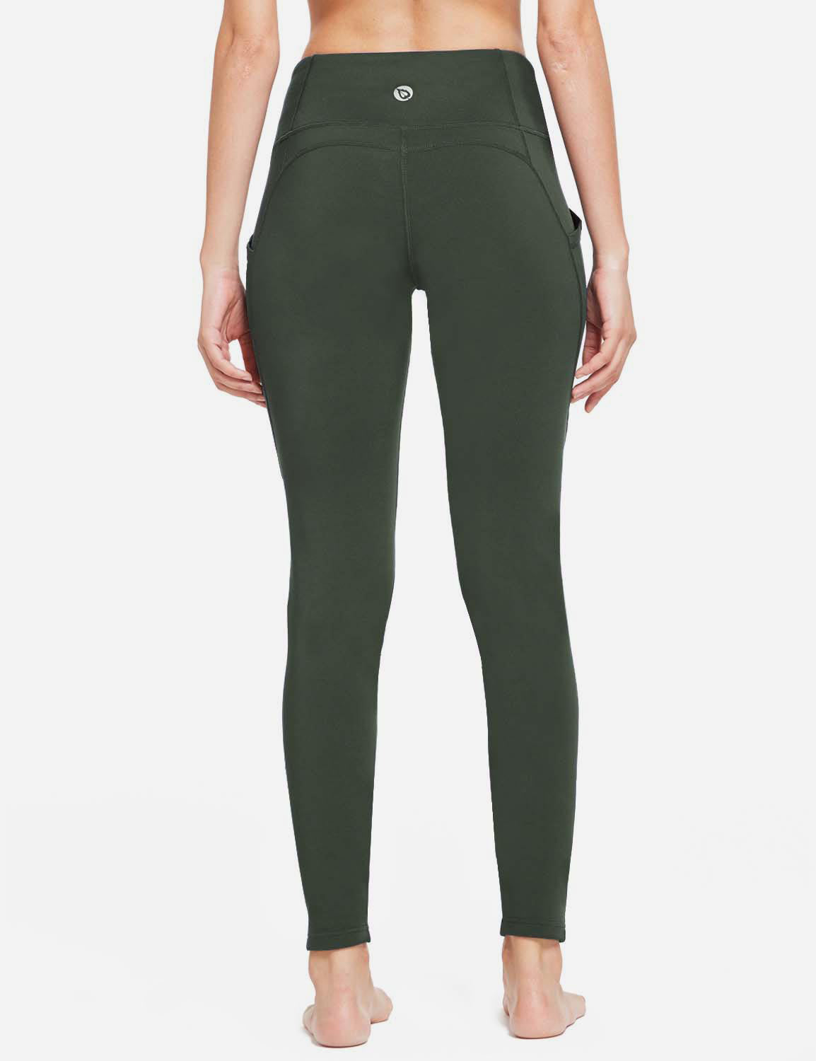 Damlånga termoleggings med fickor och hög midja