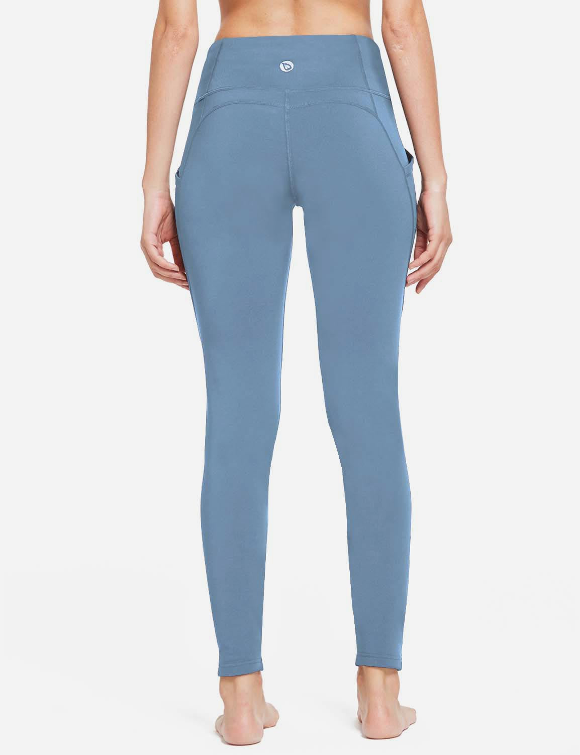 Damlånga termoleggings med fickor och hög midja