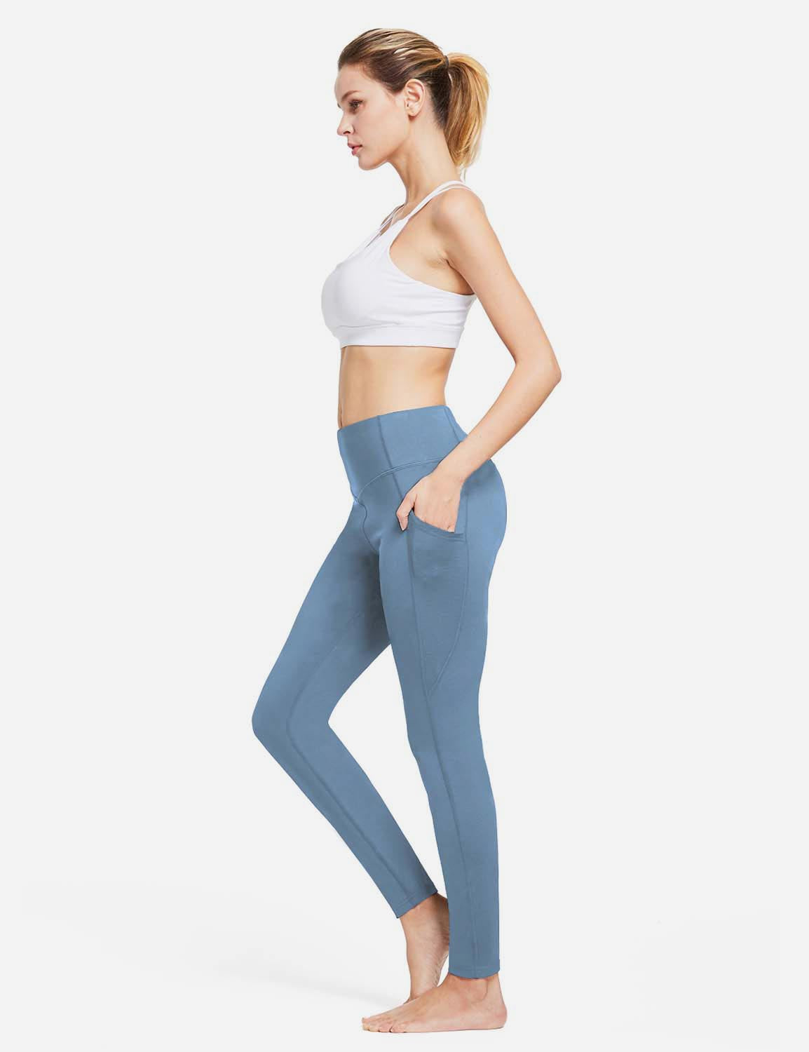 Damlånga termoleggings med fickor och hög midja