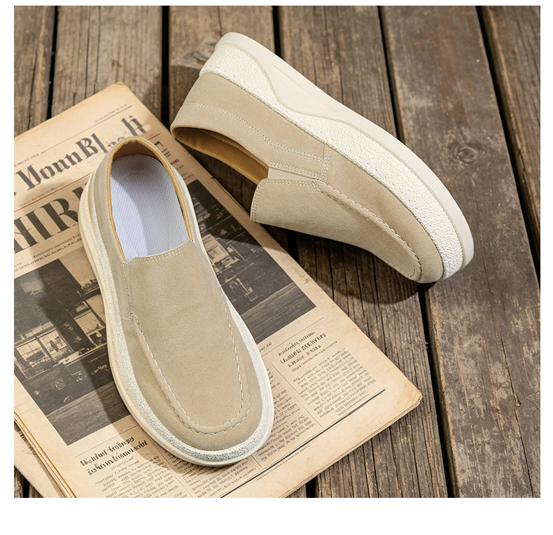 Herr Vår- Och Höstslip-On Casual Sneakers Med Mikrofiberläder Ovandel