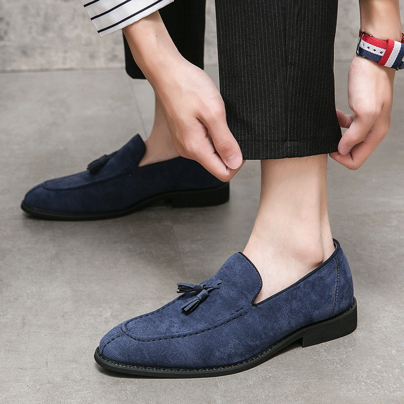 Herrskor Med Slip-On-Motiv Och Mockaeffekt