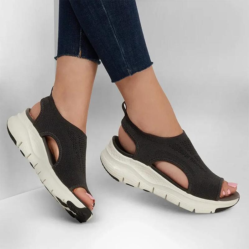 Kvinnors Sommarsandaler Slip-on med Bågstöd och Formad Fotbädd